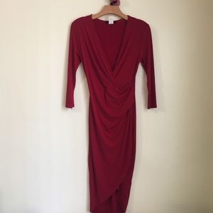Cameo Bodyhugging Formal Cocktail Dress Medium Red